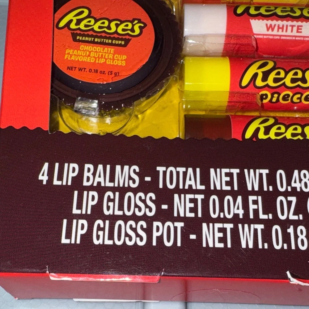 Reese’s Flavored Candy Lip Balm & Gloss 6 Piece Gift Set NIB